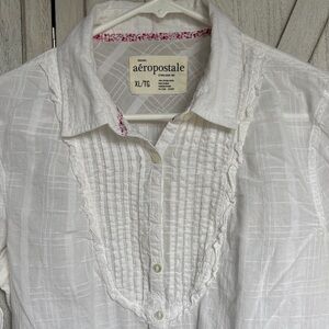 Aeropostale Vintage Y2K tuxedo style White button down